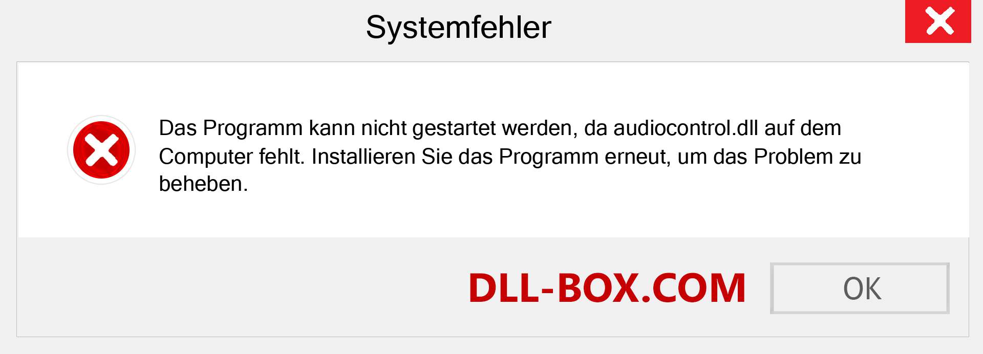 audiocontrol.dll-Datei fehlt?. Download für Windows 7, 8, 10 - Fix audiocontrol dll Missing Error unter Windows, Fotos, Bildern