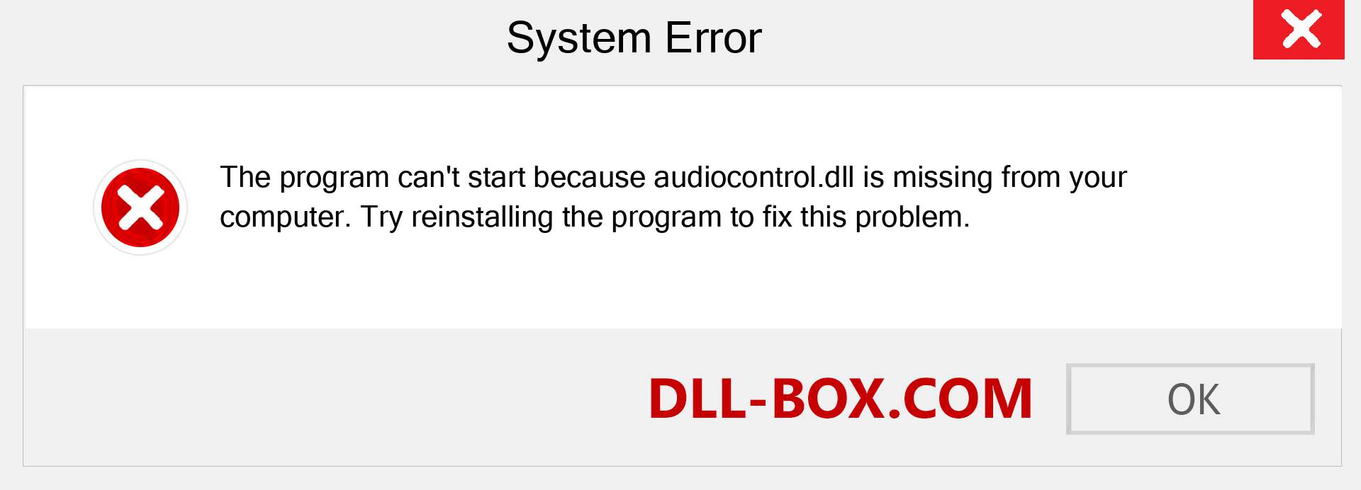  audiocontrol.dll file is missing?. Download for Windows 7, 8, 10 - Fix  audiocontrol dll Missing Error on Windows, photos, images