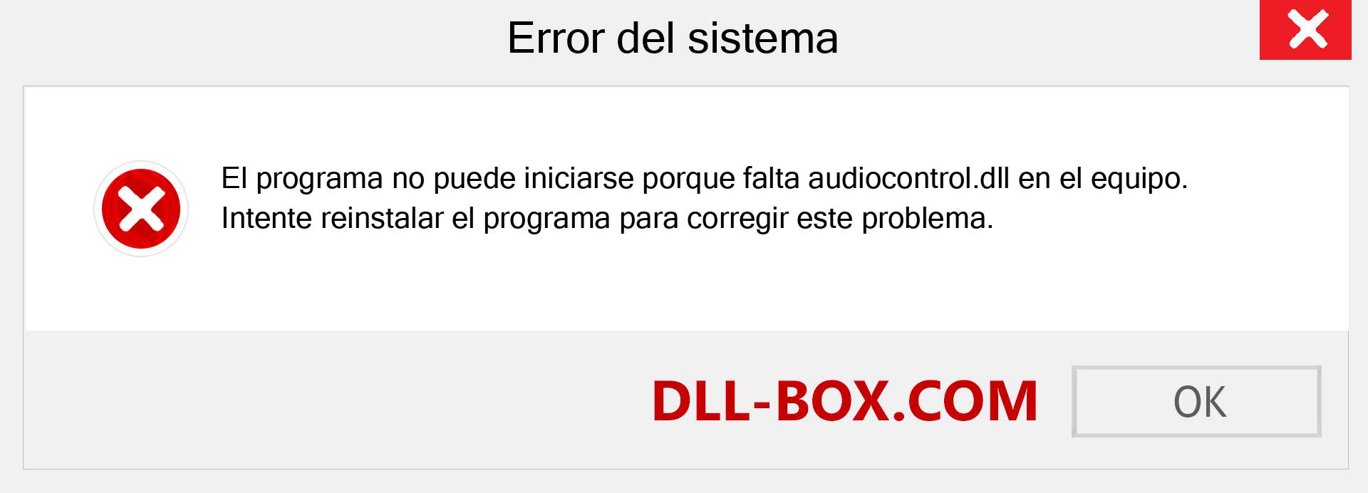 ¿Falta el archivo audiocontrol.dll ?. Descargar para Windows 7, 8, 10 - Corregir audiocontrol dll Missing Error en Windows, fotos, imágenes